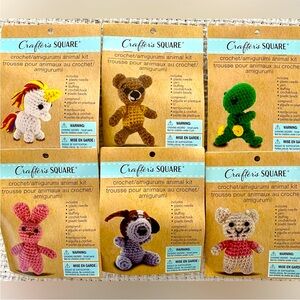 🆕🧶 CRAFTER’S SQUARE ANIMAL CROCHET KIT BUNDLE! NEW FACTORY SEALED. 6 DESIGNS!